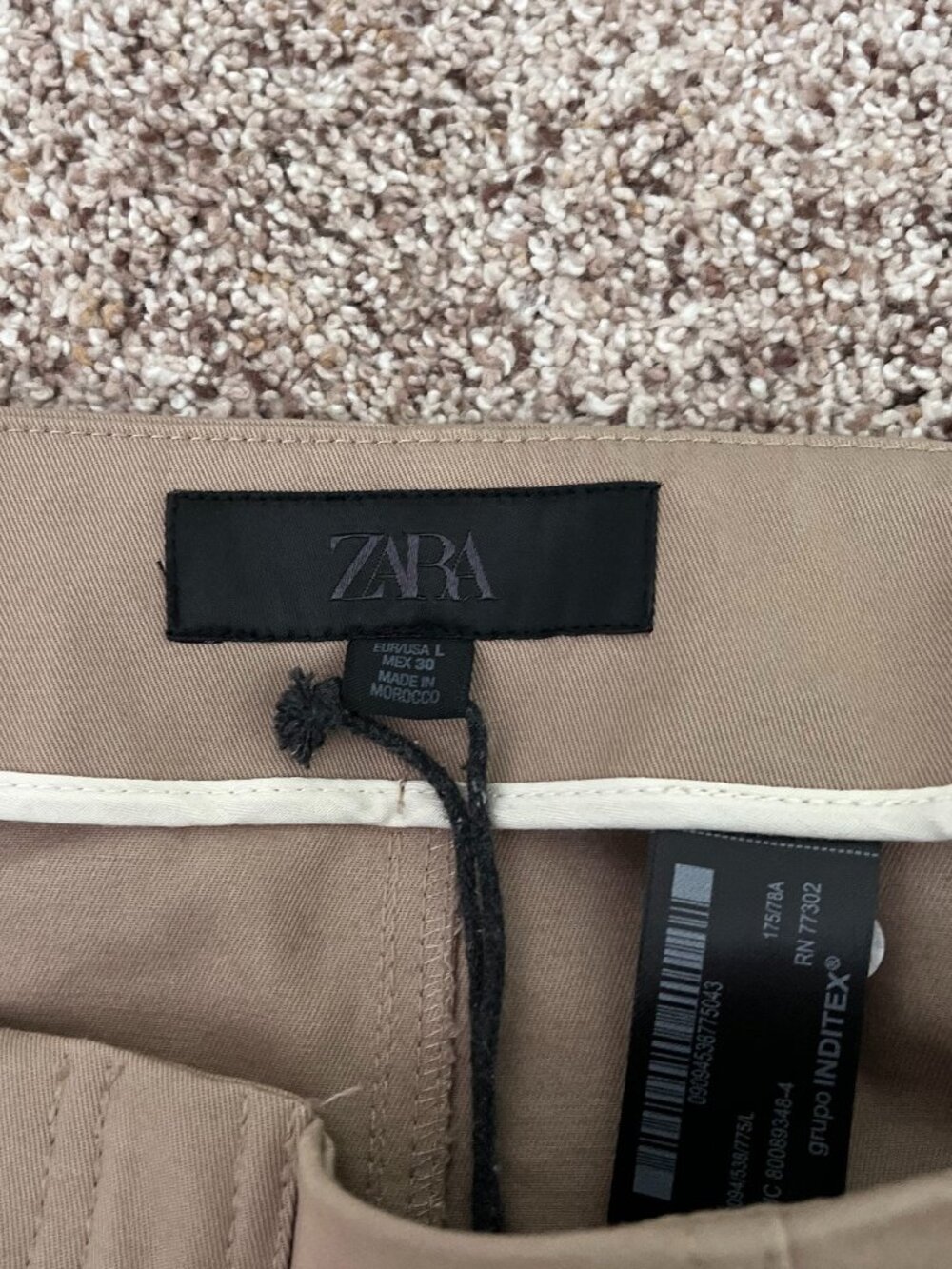 Zara ZW Collection Trench Midi Skirt Light Whiskey Pleated Hem Cotton Large NWT - Picture 11 of 13